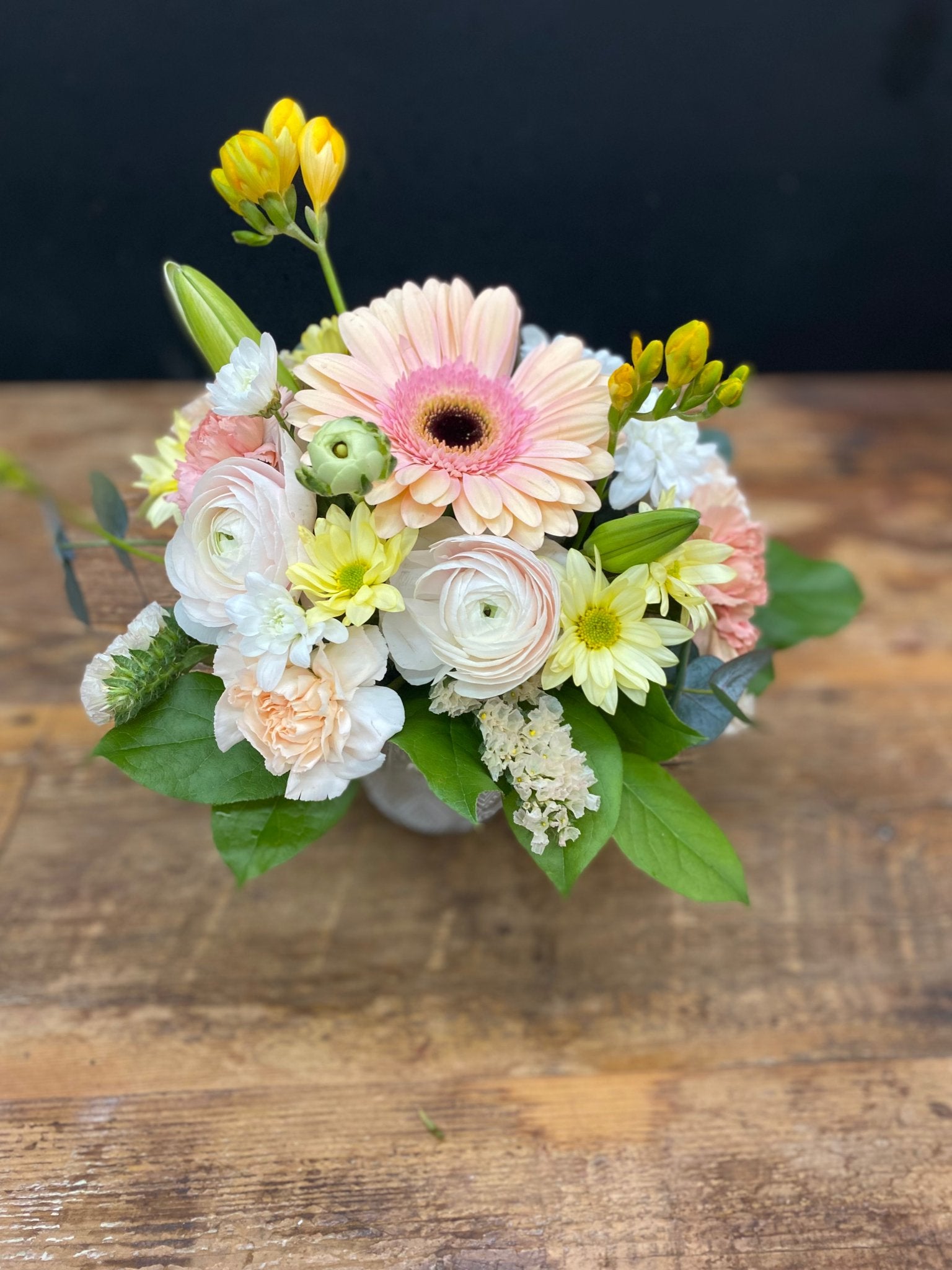Spring Designer Arrangement in Ceramic Pot - Style #1 - Satellite Garden Centre